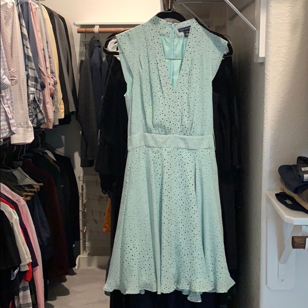 French connection mint polka dot dress